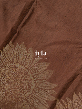 The Sunflower blooms Kanjeevaram in Chestnut Brown