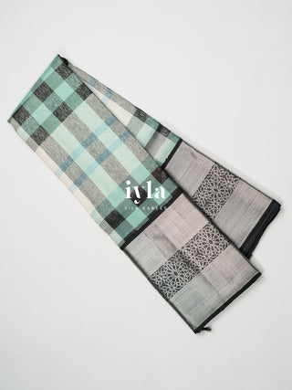 The Burberry Checkered Kanjeevaram in Mint