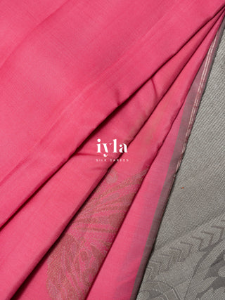 The Whimsical Wings Kanjeevaram in Watermelon Pink