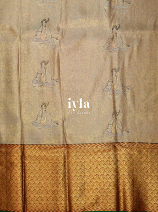 The Japanese Musician Silk Saree in Gold