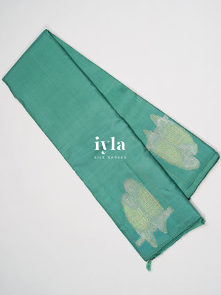 The Love Birds Enchantment Kanjeevaram in Sea Green