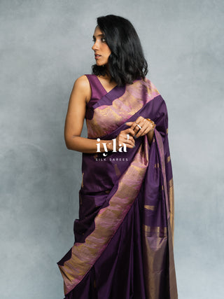 The Aura of Magical Flames Kanjeevaram in Russian Purple