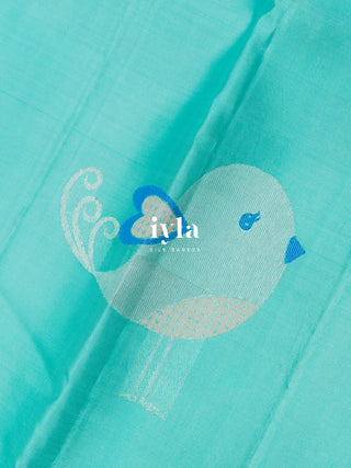 The Wings of Love Nightingale Kanjeevaram in Turquoise