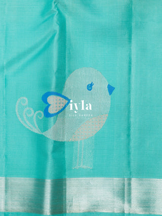 The Wings of Love Nightingale Kanjeevaram in Turquoise