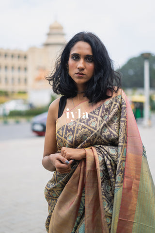 The Olive Ash Artisanal Weave Kanjeevaram